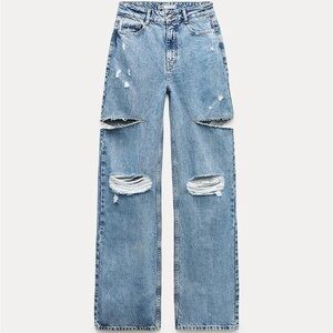 Zara Cut Out Straight Leg Jean